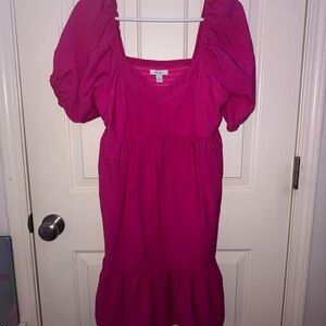 Nine West Fuchsia Puffy-sleeved Dress